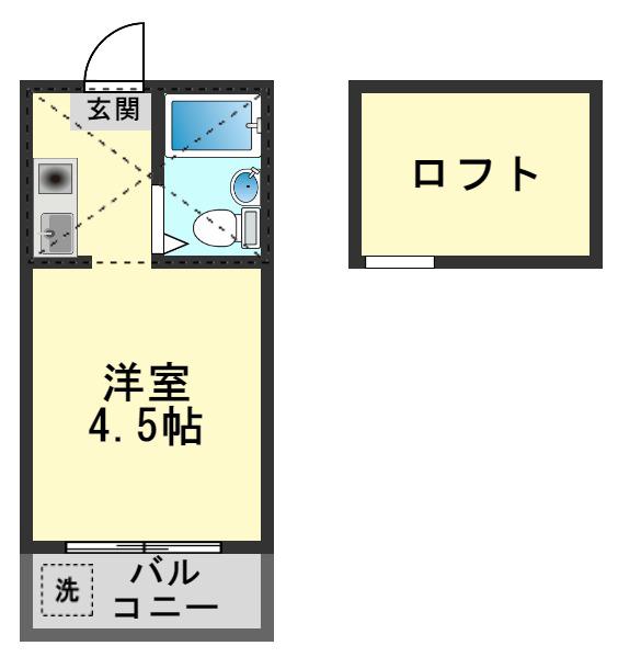 グランジュール小岩(ワンルーム/5階)の間取り写真