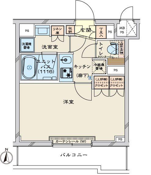ルーブル川崎鷺沼(1K/4階)の間取り写真
