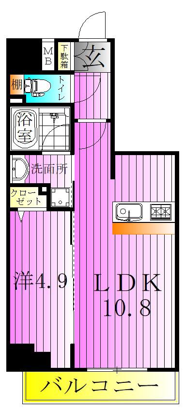 アイル プレミアム東京西新井(1SLDK/9階)の間取り写真