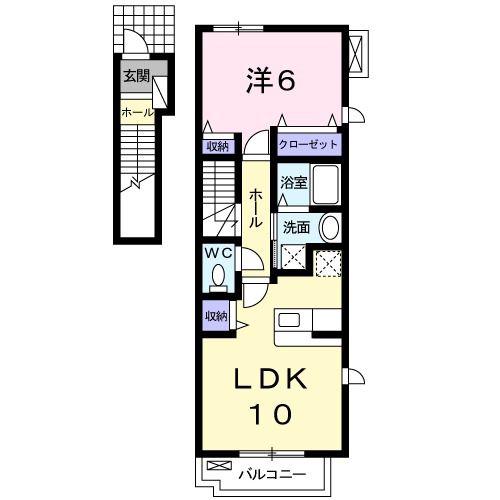 ベル アンジュ A(1LDK/2階)の間取り写真
