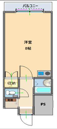 メゾン西深津(ワンルーム/3階)の間取り写真