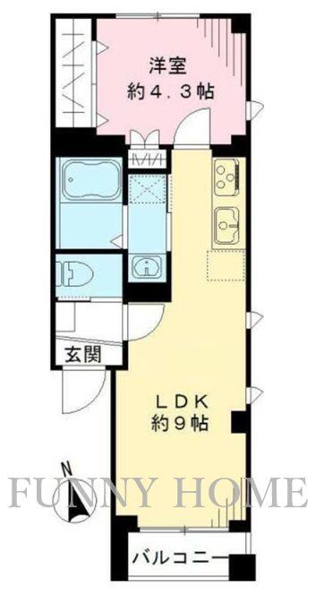 ヴェラルーチェ(1LDK/4階)の間取り写真