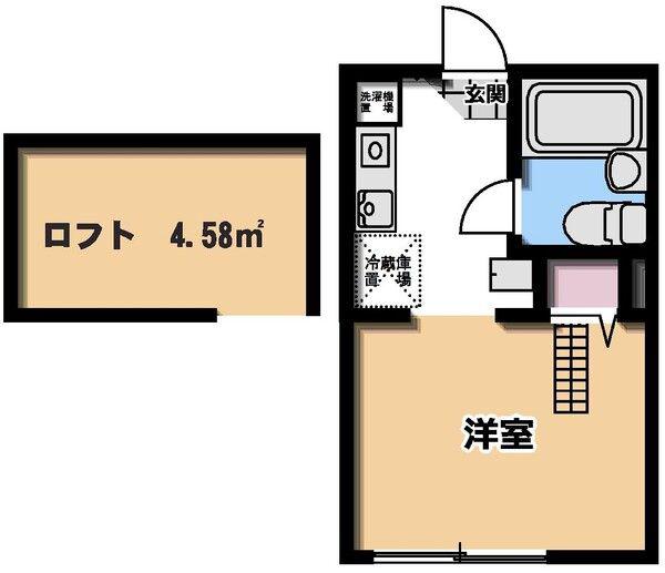 MELDIA浅草(1K/2階)の間取り写真