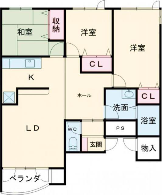 エンドレス五稜郭A棟(3LDK/3階)の間取り写真