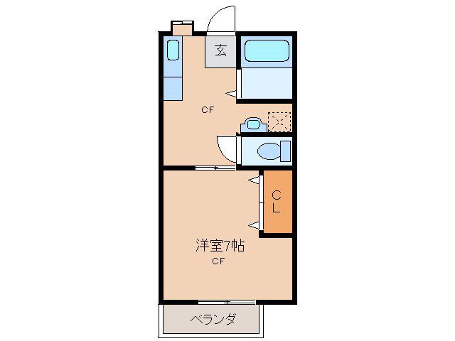 マイステージ3番館(1DK/2階)の間取り写真