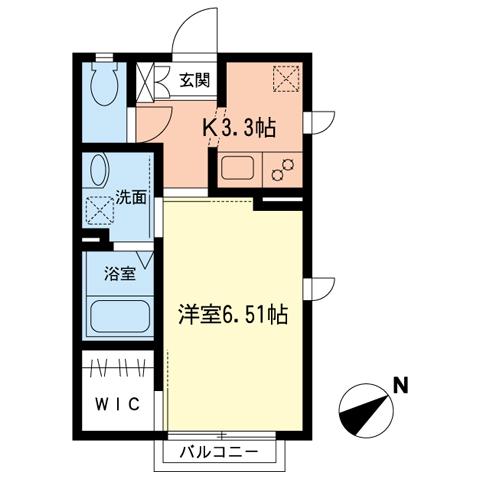 湘南ソフィア(1K/2階)の間取り写真