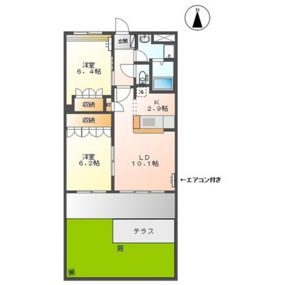 サンプロスパーガルデン(2LDK/1階)の間取り写真