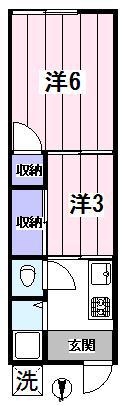 栄荘(2K/1階)の間取り写真