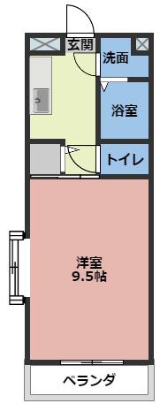 幸マンション(1K/2階)の間取り写真
