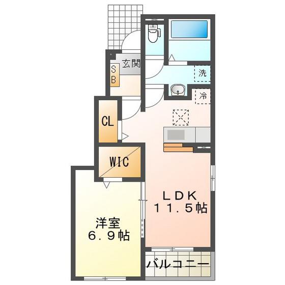 パーチェ・S I(1LDK/1階)の間取り写真