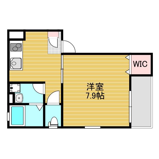 KTIレジデンス西中島II(1K/1階)の間取り写真