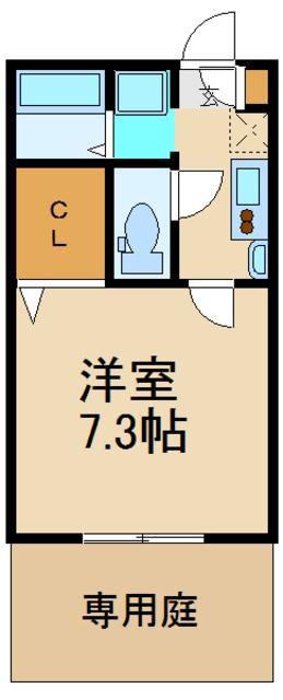 リベルタⅡ(1K/1階)の間取り写真