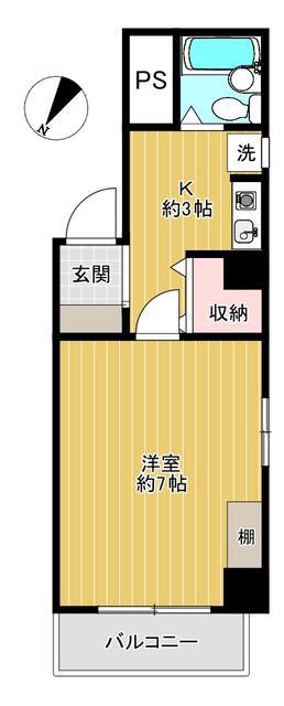 レジェンド横浜(1K/4階)の間取り写真