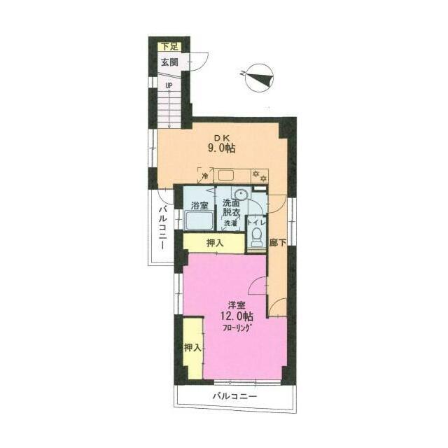 NC FLAT(1LDK/2階)の間取り写真