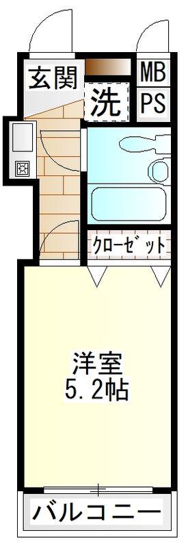 クリオ菊名壱番館(ワンルーム/2階)の間取り写真