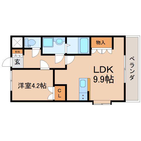 コンフォール(1LDK/1階)の間取り写真