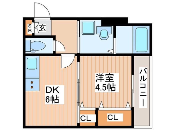 イリスコート今福南(1DK/3階)の間取り写真