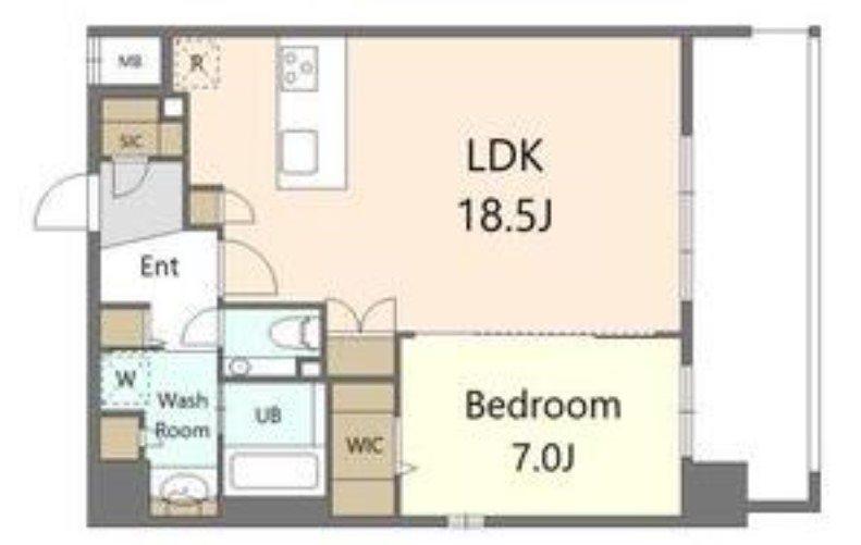 S-RESIDENCE大手門AWESOME(1LDK/7階)の間取り写真
