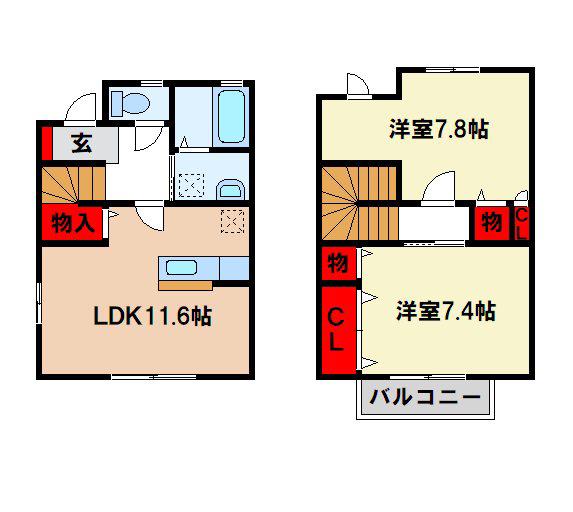 ヴィーブルコート(2LDK/1階)の間取り写真