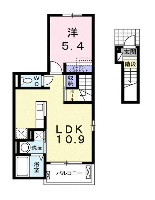 ユリウス 南江戸 II(1LDK/2階)の間取り写真