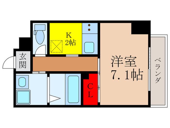 W IKEDA(1K/8階)の間取り写真