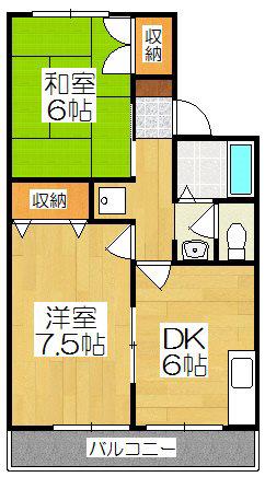 蒼TERRACE小野(2DK/2階)の間取り写真