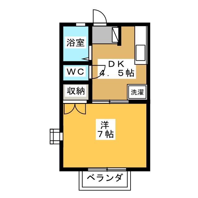 メゾン安藤 北(1DK/2階)の間取り写真