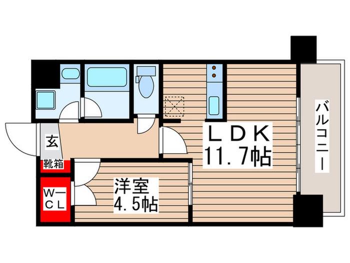 ラグゼナ流山おおたかの森(1LDK/10階)の間取り写真
