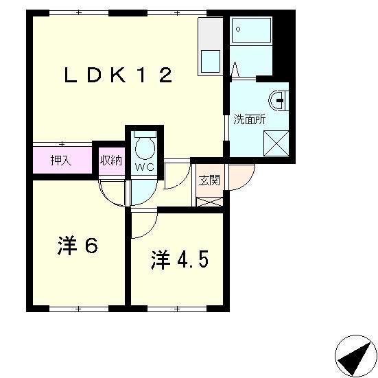 センチュリー21(2LDK/1階)の間取り写真