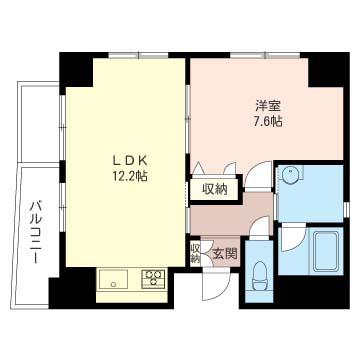 グレースコートA(1LDK/6階)の間取り写真