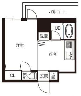 パリ・シャトー本町(1K/4階)の間取り写真