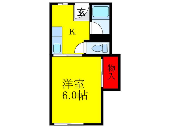 クボタハイツ(1K/1階)の間取り写真