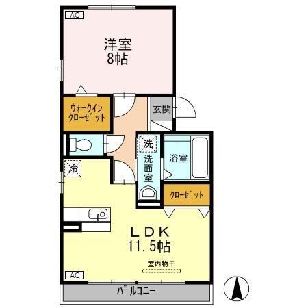 オルテンシアMT(1LDK/3階)の間取り写真