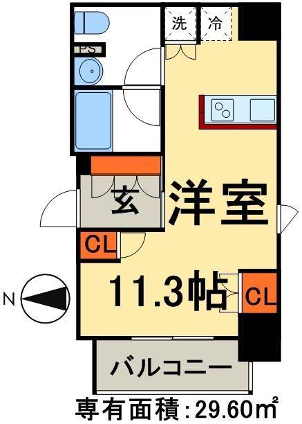 パークアクシス日本橋本町(ワンルーム/4階)の間取り写真