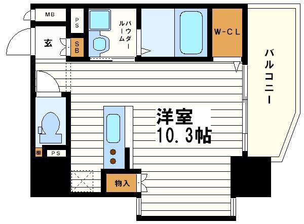 OAK弥栄 夕陽ヶ丘(1K/11階)の間取り写真