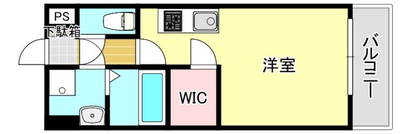 ラファセルフィーナ天神(1K/6階)の間取り写真