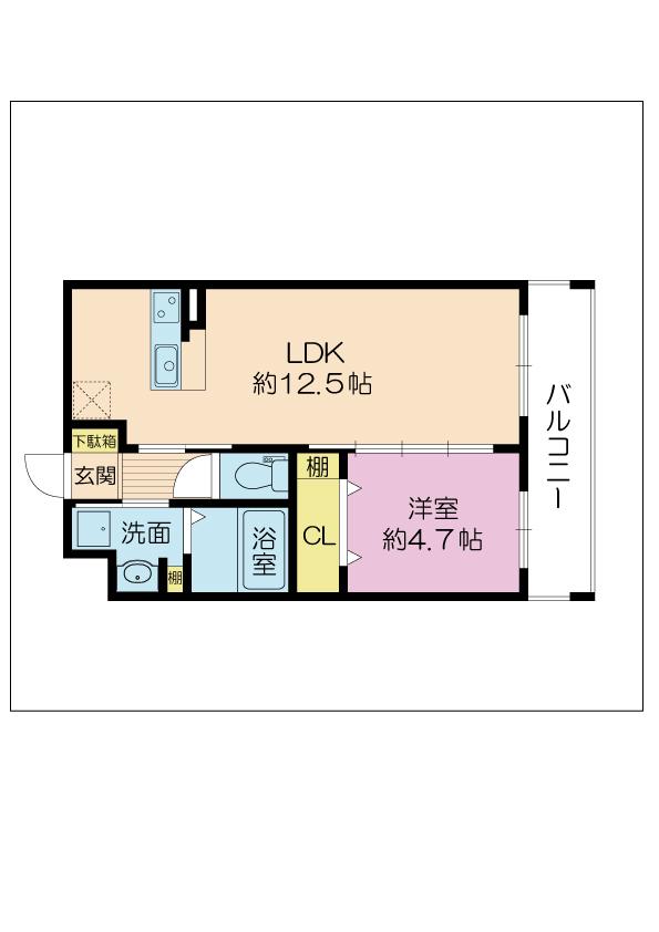 プロスパーグランデ(1LDK/5階)の間取り写真