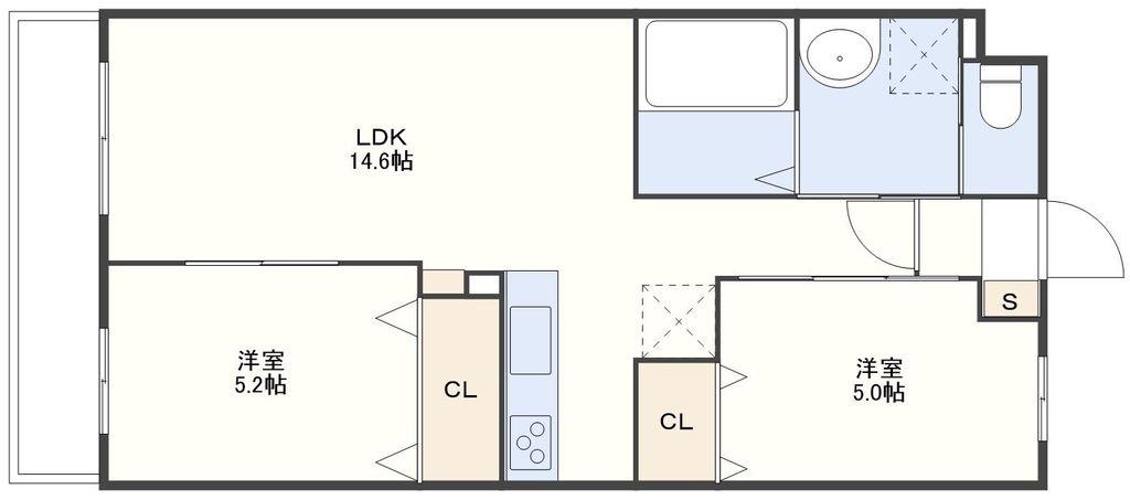 ファースト・ステージ戸町(2LDK/3階)の間取り写真