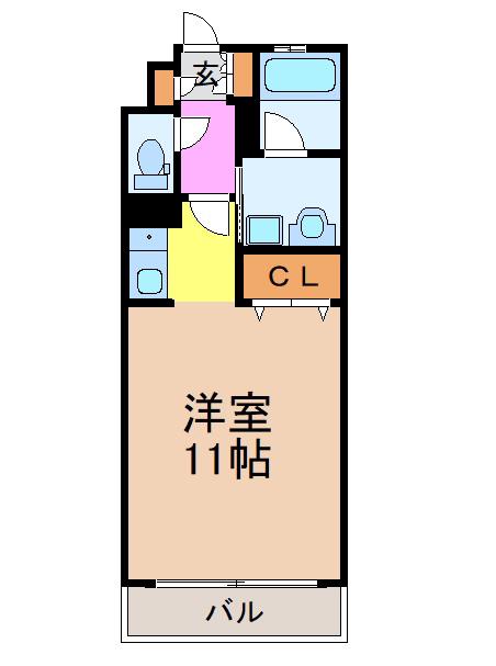 サンマリーノ(ワンルーム/2階)の間取り写真