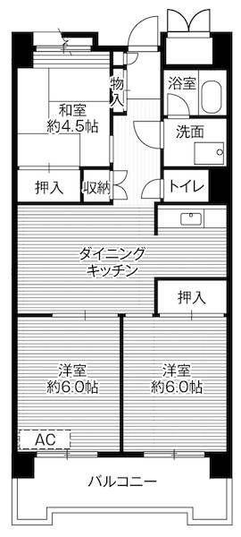 ビレッジハウス品川八潮タワー 1号棟(3DK/10階)の間取り写真