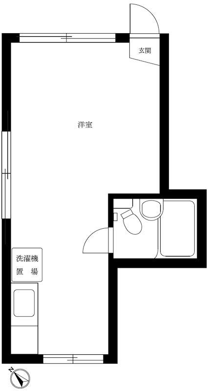 ホワイトハイツ神楽坂I(ワンルーム/1階)の間取り写真