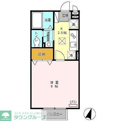 ハウス富士(1K/2階)の間取り写真