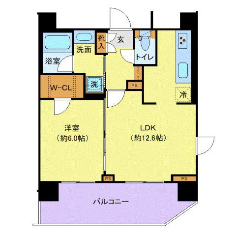 ジェノヴィア南千住VIスカイガーデン(1LDK/4階)の間取り写真