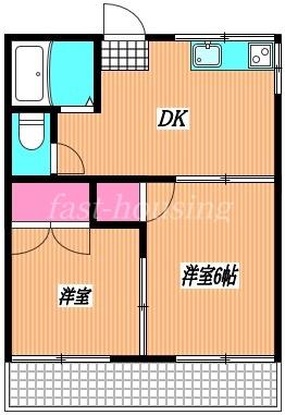 板橋荘(2DK/2階)の間取り写真