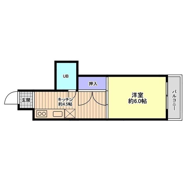 プラザ信開北安江(1K/2階)の間取り写真
