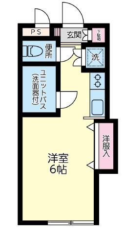 グランドールクサナギB(1K/2階)の間取り写真