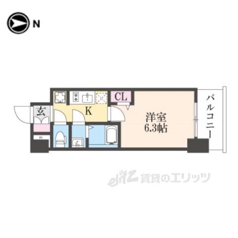 ファステート東大阪アダマス(1K/7階)の間取り写真