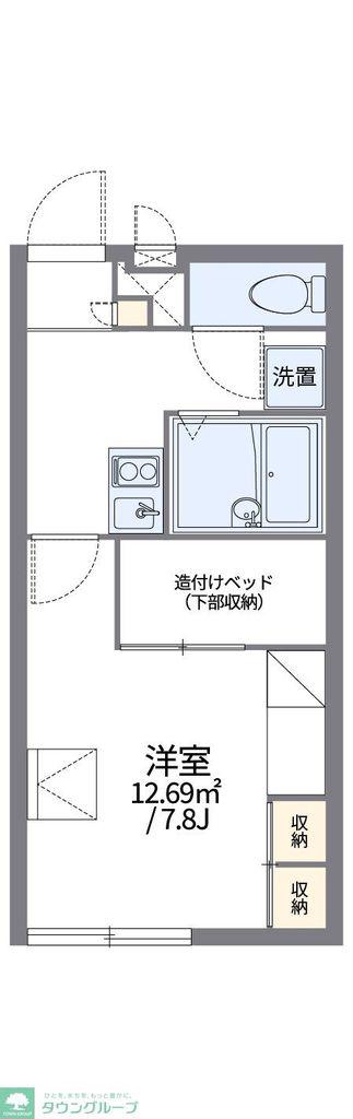 レオパレスひばり野(1K/1階)の間取り写真