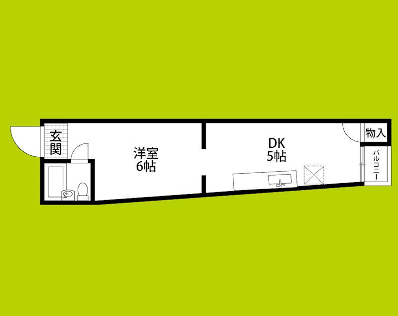 サン我孫子マンション(1DK/1階)の間取り写真