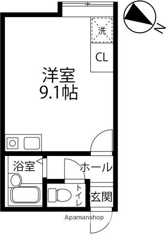HELENE寺町(ワンルーム/1階)の間取り写真